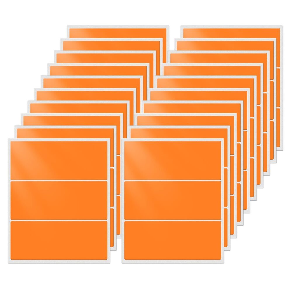 2342 Color Coding Stickers Rectangle 4×2 Inch Vinyl Orange Sticker - Picture 9 of 9
